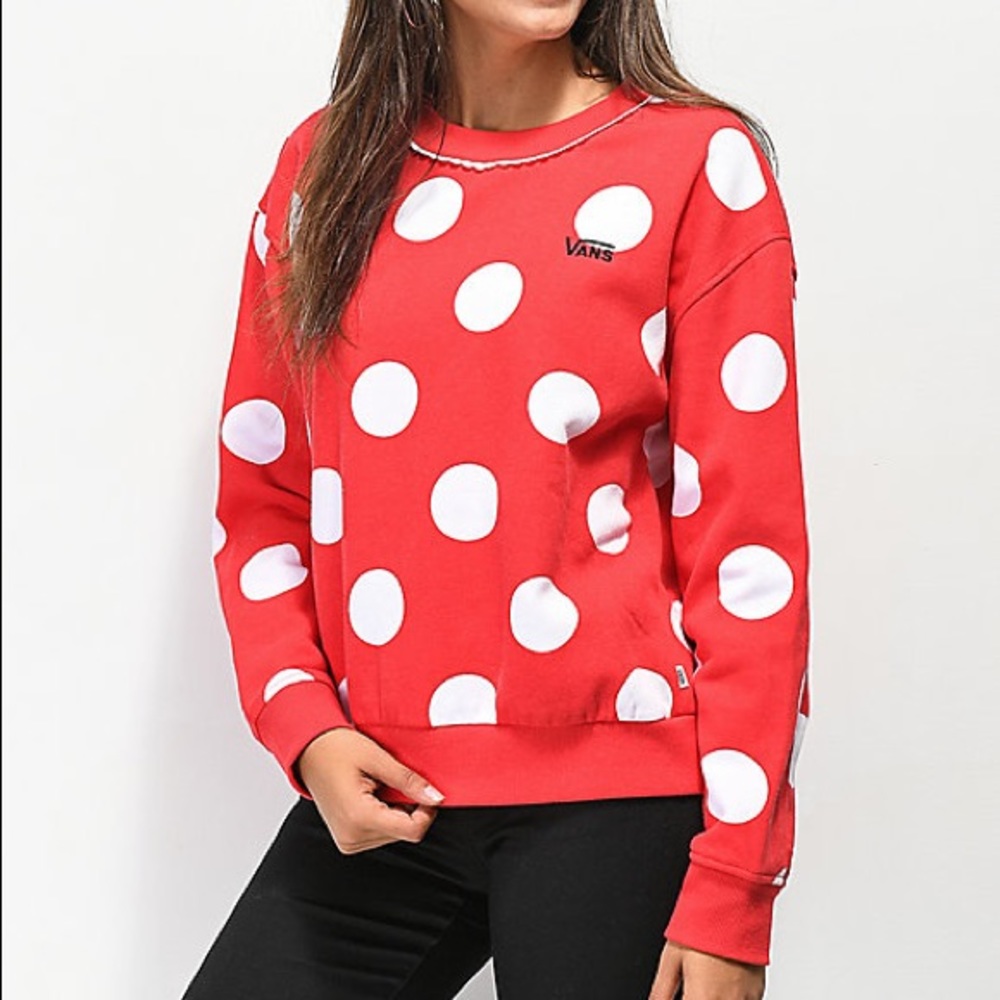 Disney by Vans Minnie Red Crew Neck Sweatshirt